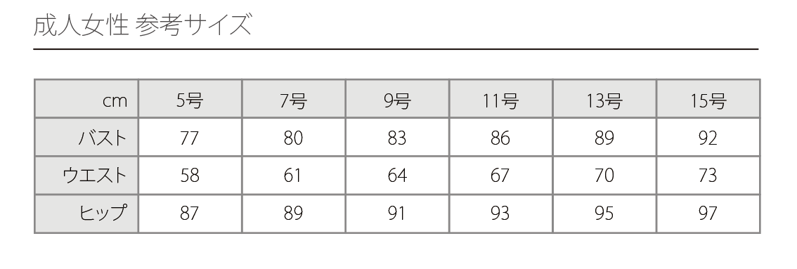 女性サイズ表